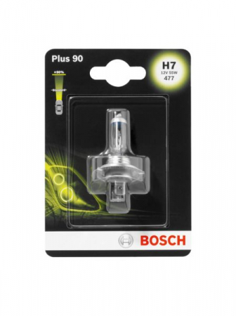 Electrice - Bec auto blister pachet 1 bucata H7 12V 55W PX26D pana la 90% luminozitate mare Plus 90%