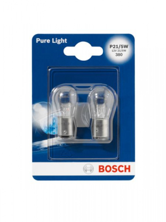 Electrice - Bec auto blister pachet 2 bucati P21/5W 12V 5/21W BAY15D  Pure Light