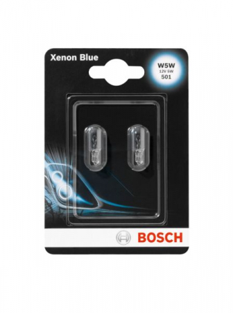 Electrice - Bec auto blister pachet 2 bucati W5W 12V 5W W2,1X9,5D Xenon albastru