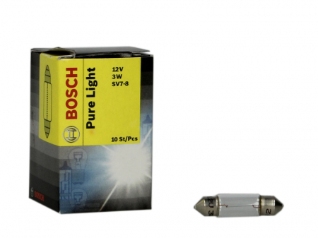 Electrice - Bec auto cutie 10 bucati C3W 12V 3W SV7-8 Pure Light