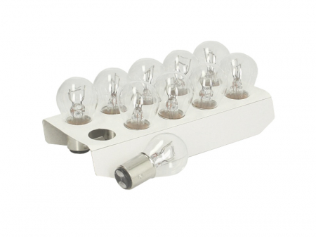 Electrice - Bec auto cutie 10 bucati P21/5W 12V 5/21W BAY15D pana la 2x viata mai lunga Longlife Daytime