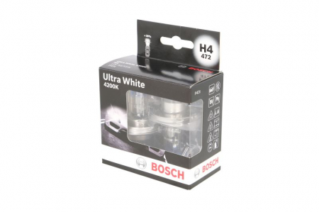 Electrice - Bec auto set 2 bucati H4 12V 60/55W PX26D Ultra alb, alb 4200K