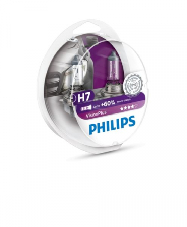 Electrice - Bec auto set 2 bucati H7 12V 55W PX26D VisionPlus Plus 60%