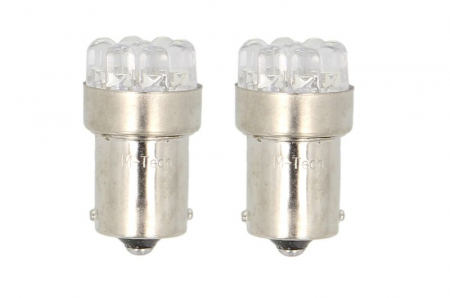 Becuri cu LED-uri - 2buc / Standard / Ba15s, R5W 12V 12x FLUX LED 5mm [1]
