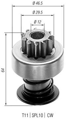 Alternatoare Electromotoare - Bendix electromotor potrivit FIAT ELBA, FIORINO, PREMIO, REGATA, RITMO, UNO; INNOCENTI ELBA; LANCIA BETA, BETA H.P.E., BETA SPIDER, DELTA I, PRISMA 1.1-2.0 1973-2001 - (numar dinti:11)