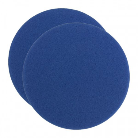 Burete abraziv lustruire SPONGE BLUE ULTRA FINE 140 / 25 MM - 2 PC, tip: moale, diametru: 125/140 mm, grosime: 25 mm, culoare: albastru, suporturi de montare: cârlig și buclă, 2 buc [1]