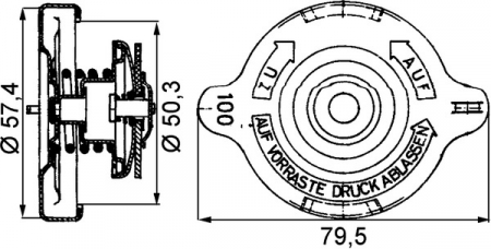 Buson radiator (0,9bar) potrivit MERCEDES G (W460), G (W461); PORSCHE 924, 928, 944 M102.979-XK dupa 1975 [3]