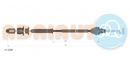 Cablu acceleratie (Lungime 1122mm/535mm) RENAULT CLIO II, KANGOO, KANGOO EXPRESS 1.9D dupa 1998 [1]