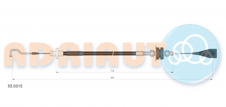 Cablu acceleratie (Lungime 920mm/725mm) SEAT TOLEDO I; VW CADDY I, GOLF I, GOLF II, JETTA I, JETTA II, PASSAT 1.5D/1.6D/1.9D intre 1976-1999 [1]