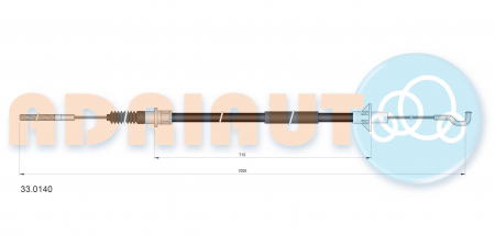 Cablu ambreiaj (1005mm/715mm) potrivit OPEL REKORD E 1.7/1.9/2.0 08.77-08.86 [1]