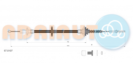 Cablu ambreiaj (1010mm/750mm) potrivit VOLVO 440 1.6-2.0 08.88-12.96 [1]