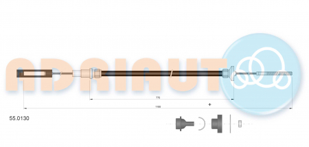 Cablu ambreiaj (1100mm/775mm) potrivit VW GOLF II, JETTA II 1.3 06.86-12.92 [1]
