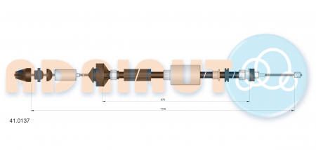 Cablu ambreiaj (1140mm/870mm) potrivit MERCEDES SPRINTER 5-T (B906); RENAULT 21 1.7/2.2D 03.86-12.16 [1]
