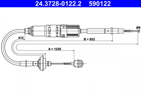 Cablu ambreiaj (1225mm/932mm) potrivit VW TRANSPORTER T4 1.8-2.8 07.90-06.03 [2]