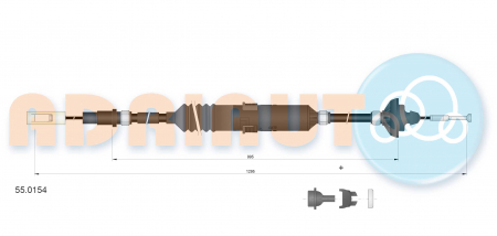 Cablu ambreiaj (1295mm/995mm) potrivit VW PASSAT B3/B4 1.6-2.0 02.88-05.97 [1]