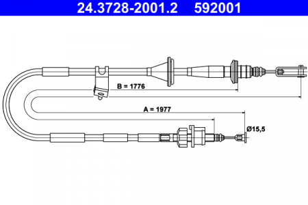 Cablu ambreiaj (1977mm/1776mm) potrivit SUZUKI JIMNY 1.3/1.5D 09.98- [1]