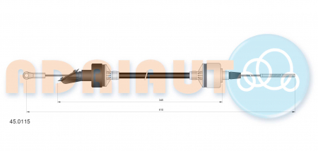 Cablu ambreiaj (615mm/345mm) potrivit SEAT IBIZA I, MALAGA, RONDA 0.9-1.7 06.82-12.93 [1]