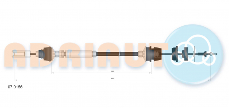 Cablu ambreiaj (650mm/350mm) potrivit CITROEN BERLINGO, BERLINGO/MINIVAN; PEUGEOT PARTNER 1.8/1.8D 07.96-12.02 [1]