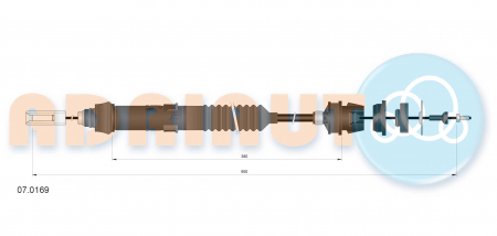 Cablu ambreiaj (650mm/380mm) potrivit CITROEN BERLINGO, BERLINGO/MINIVAN; PEUGEOT PARTNER 1.8/1.8D 07.96-12.02 [1]