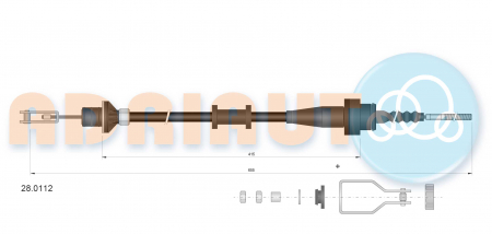 Cablu ambreiaj (655mm/415mm) potrivit NISSAN MICRA II 1.0/1.3/1.4 08.92-02.03 [1]