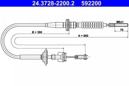 Cablu ambreiaj (660mm/390mm) potrivit SUBARU JUSTY III; SUZUKI IGNIS I, IGNIS II 1.3/1.3D 10.00- [1]