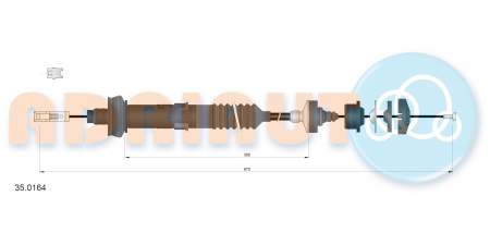 Cablu ambreiaj (670mm/380mm) potrivit PEUGEOT 206 1.1-2.0D 08.98- [1]
