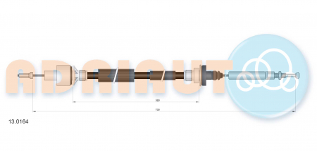Cablu ambreiaj (730mm/380mm) potrivit FORD MONDEO I 1.6-2.5 02.93-08.96 [1]