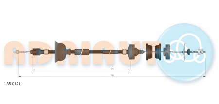 Cablu ambreiaj (735mm/520mm) potrivit PEUGEOT 405 I 1.6-1.9D 01.87-12.92 [1]