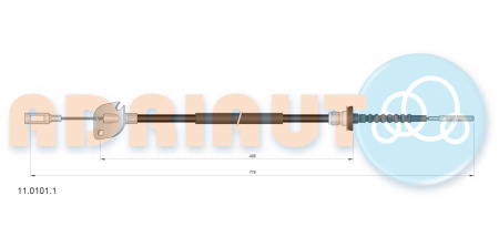 Cablu ambreiaj (775mm/405mm) potrivit FIAT CINQUECENTO, SEICENTO / 600 1.1 10.94-01.10 [1]