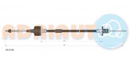 Cablu ambreiaj (795mm/410mm) potrivit OPEL COMBO/MINIVAN, CORSA B, CORSA B/HATCHBACK, TIGRA 1.0-1.7D 03.93-12.02 [1]