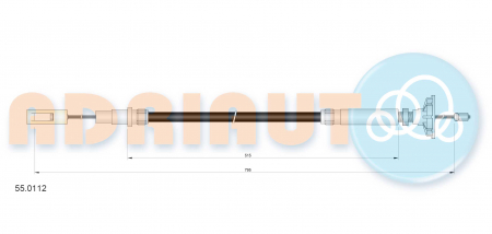 Cablu ambreiaj (795mm/515mm) potrivit VW CADDY I, GOLF II, JETTA II 1.6D 08.82-07.92 [1]