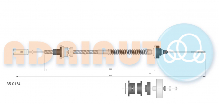 Cablu ambreiaj (815mm/520mm) potrivit PEUGEOT 605 2.0-3.0 06.89-09.99 [1]