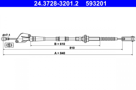 Cablu ambreiaj (840mm/610mm) potrivit KIA PICANTO I 1.0-1.1LPG 04.04-09.11 [1]