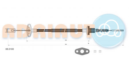 Cablu ambreiaj (850mm/585mm) potrivit DAEWOO MATIZ 0.8/1.0 09.98- [1]