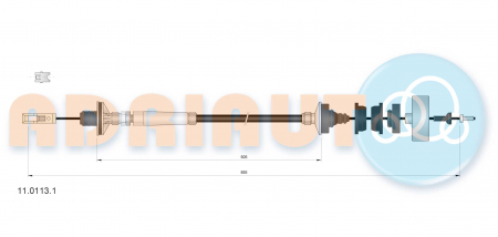 Cablu ambreiaj (855mm/505mm) potrivit CITROEN EVASION, JUMPY I; FIAT SCUDO, ULYSSE; LANCIA ZETA; PEUGEOT 806, EXPERT 1.9D/2.0 06.94-12.06 [2]