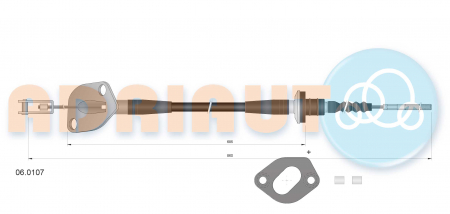 Cablu ambreiaj (860mm/685mm) potrivit CHEVROLET AVEO / KALOS 1.2/1.2LPG/1.4 05.03- [1]