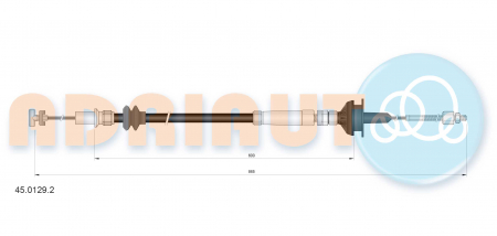 Cablu ambreiaj (865mm/600mm) potrivit SEAT CORDOBA, IBIZA II, INCA; VW CADDY II, CADDY II/MINIVAN 1.6-2.0 02.93-01.04 [1]