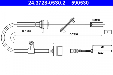 Cablu ambreiaj (866mm/360mm) potrivit FIAT MULTIPLA 1.6-1.9D 04.99-06.10 [1]