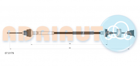 Cablu ambreiaj (895mm/700mm) potrivit CITROEN BERLINGO, BERLINGO/MINIVAN; PEUGEOT PARTNER, PARTNER/MINIVAN 1.6-2.0D 05.96-12.15 [2]