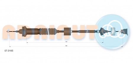 Cablu ambreiaj (895mm/725mm) potrivit CITROEN XSARA PICASSO 1.6-2.0D 12.99-06.12 [1]