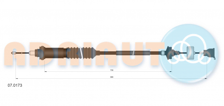 Cablu ambreiaj (895mm/735mm) potrivit CITROEN XSARA, XSARA PICASSO, XSARA/HATCHBACK, XSARA/KOMBI 1.4D-2.0D 04.97-08.05 [2]