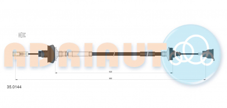 Cablu ambreiaj (900mm/620mm) potrivit PEUGEOT 206 1.1-2.0D 08.98-12.12 [1]