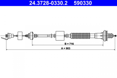 Cablu ambreiaj (903mm/672mm) potrivit CITROEN XSARA PICASSO 1.6-2.0D 12.99-12.11 [1]