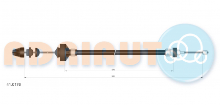 Cablu ambreiaj (920mm/570mm) potrivit RENAULT TWINGO I, TWINGO I/HATCHBACK 1.2/1.2LPG 05.96-06.12 [1]