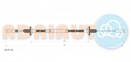 Cablu ambreiaj (930mm/590mm) potrivit AUDI 80 B2, 80 B3, 80 B4 1.6/1.6D/1.8 08.78- [1]