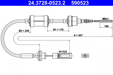 Cablu ambreiaj (937mm/400mm) potrivit FIAT BRAVA, BRAVO I, MAREA 1.2/1.4 10.95-12.02 [1]