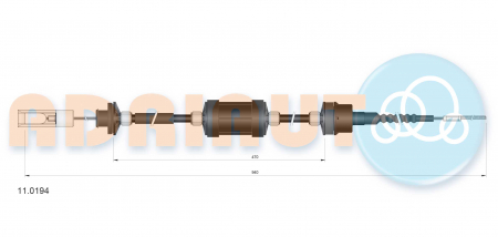 Cablu ambreiaj (940mm/470mm) potrivit FIAT BRAVA, BRAVO I, MAREA 1.2/1.4 10.95-12.02 [2]