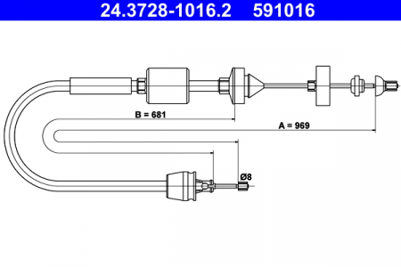 Cablu ambreiaj (969mm/681mm) potrivit NISSAN KUBISTAR; RENAULT KANGOO, KANGOO EXPRESS 1.0-1.9D 08.97- [1]