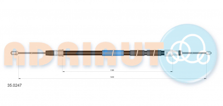 Cablu frana mana Spate Dreapta (1430mm/1185mm) potrivit PEUGEOT 205 I, 205 II, 205/HATCHBACK 1.0-1.9D 02.83-09.98 [1]