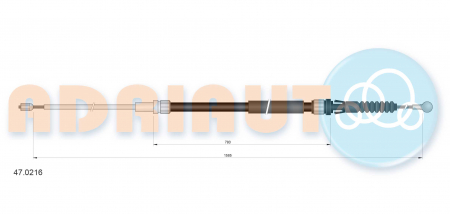 Cablu frana mana Spate Dreapta/Stanga (1585mm/780mm) potrivit SKODA SUPERB II 1.4-3.6 03.08-05.15 [1]